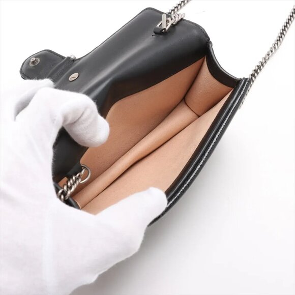 Gucci GG Velvet Dionysus velvet x leather Chain Shoulder Bag navy x black 476432 - Picture 6 of 10